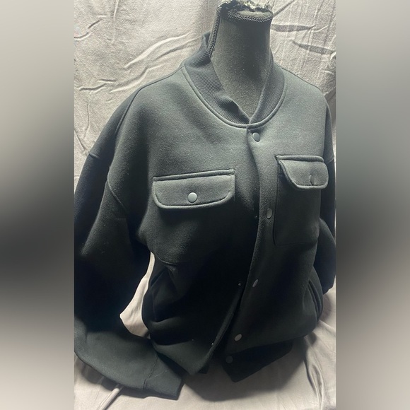 Kenneth Cole Cotton lightweight Bomber jacket sz M blacked out - Picture 1 of 7